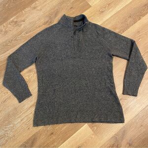 Smartwool Ripple Ridge 1/2 Zip Pullover Swearer Men’s Large Gray Stripe SW000296